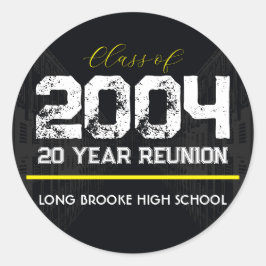 Adesivo Redondo Classe do Segundo grau de 2004 ano Sindicato Negro