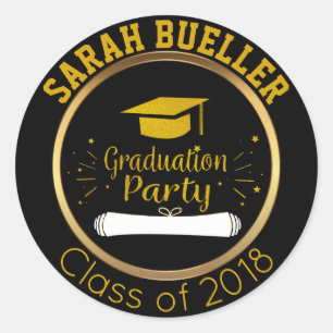 Adesivo Redondo Classe Dourada e Negra de Favor do Boné de format