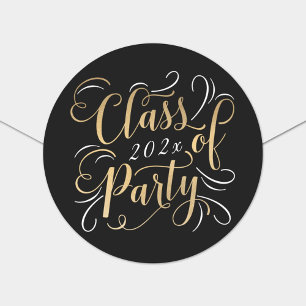 Adesivo Redondo Classe Dourada Elegante de Graduação 2025