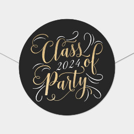 Adesivo Redondo Classe Dourada Elegante de Graduação 2025