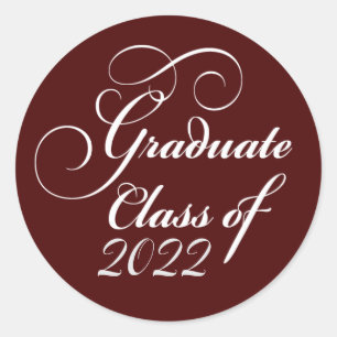Adesivo Redondo Classe Elegante de Graduação de 2022 Obrigado