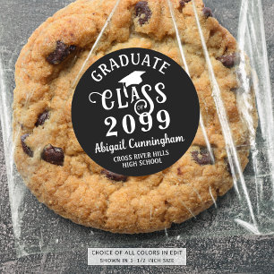 Adesivo Redondo Classe Elegante Graduada Moderna Ano Personalizado
