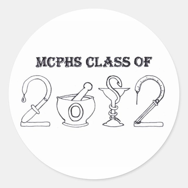 Adesivo Redondo Classe MCPHS de 2012 (Frente)