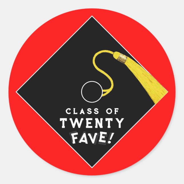 Adesivo Redondo Classe Red Graduation de 2025 (Frente)