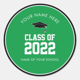 Adesivo Redondo Classe Verde de Graduação do Segundo grau