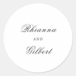 Adesivo Redondo Classic Black and White Timeless Wedding