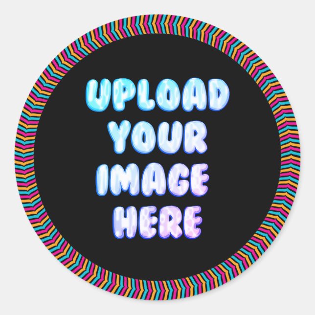 Adesivo Redondo Classic Border Round Sticker with a Business Logo (Frente)