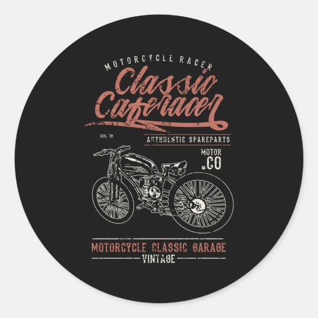 Adesivo Redondo Classic Caferacer (Frente)