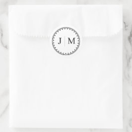 Adesivo Redondo Classic Monogram Wedding Border line