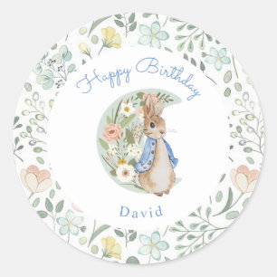 Adesivo Redondo Classic Peter the Rabbit Beatrix Potter Birthday