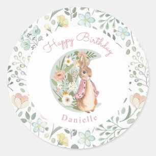Adesivo Redondo Classic Peter the Rabbit Beatrix Potter Birthday