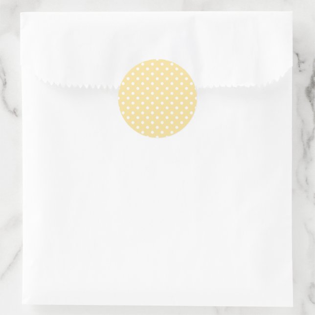 Adesivo Redondo Classic Polka Dot White - Canary Yellow (Bolsa)