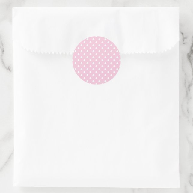 Adesivo Redondo Classic Polka Dot White - Light Pink (Bolsa)