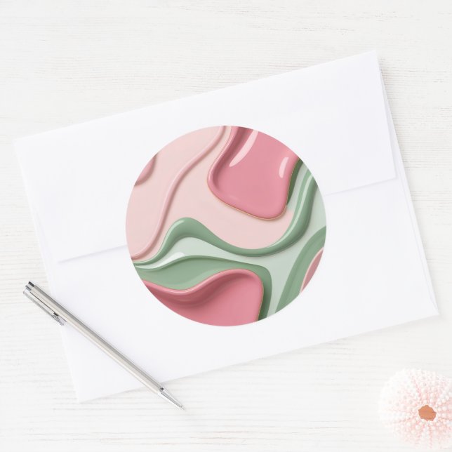 Adesivo Redondo Classic round sticker in stylish graphic (Envelope)