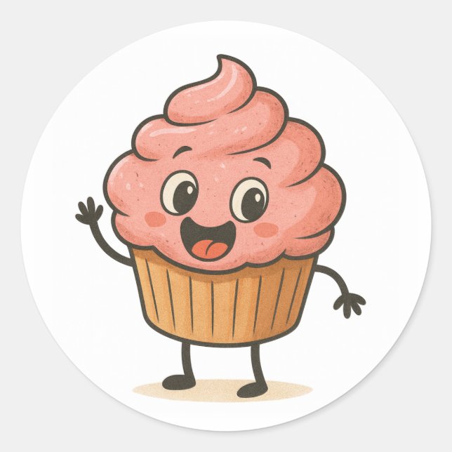 Adesivo Redondo Classic Round Stickers Cute Design  (Frente)