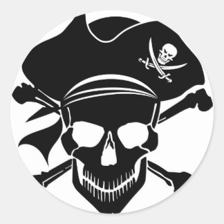 Adesivo Redondo Classic Round Stickers – Skeleton Design