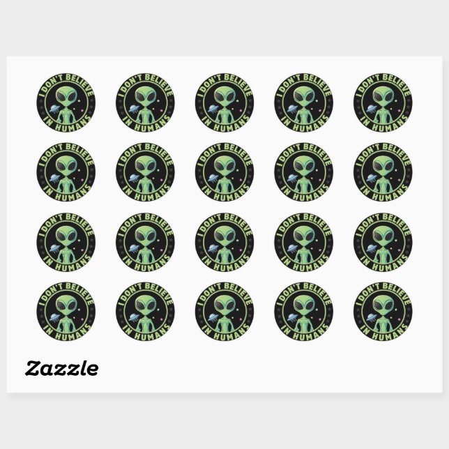 Adesivo Redondo Classic Round Stickers – Space Alien Characters (Folha)