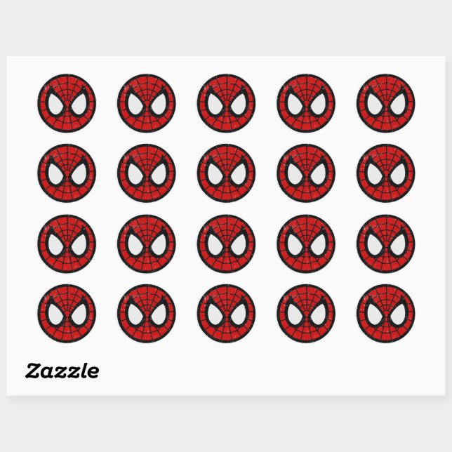 Adesivo Redondo Classic Round Stickers – Spider Hero Design (Folha)