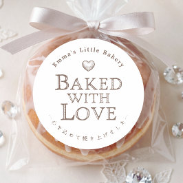 Adesivo Redondo Classic Typography Baked with Love