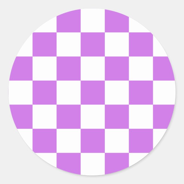 Adesivo Redondo Classic visual magenta checkerboard  (Frente)