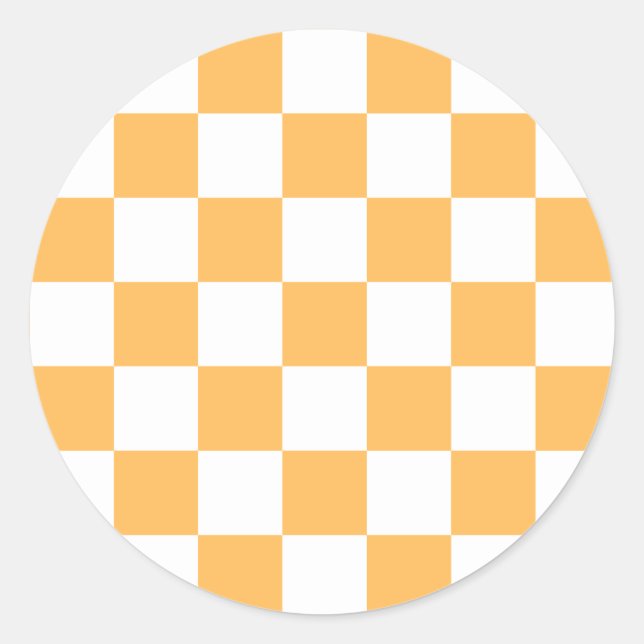 Adesivo Redondo Classic visual peach checkerboard  (Frente)