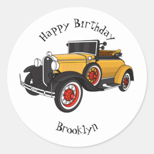 Adesivo Redondo Classic yellow car 1931
