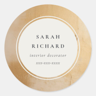 Adesivo Redondo Clássica, Beige, Dourada, Pintor de Óleo