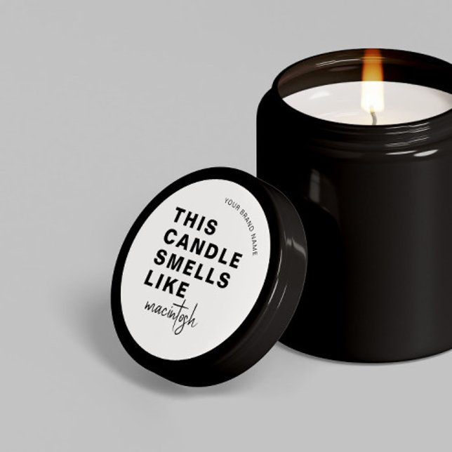 Adesivo Redondo Clássica Branca de Caligrafia de Soja Homemada (Criador carregado)