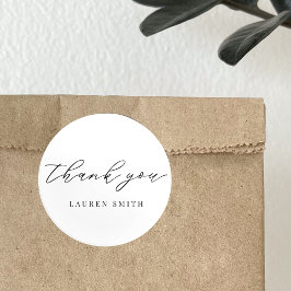 Adesivo Redondo Clássica Caligrafia Moderna Obrigado