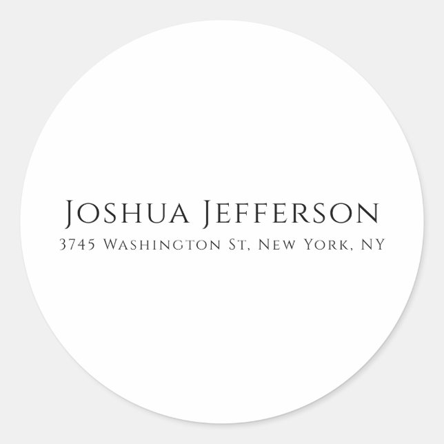 Adesivo Redondo Classical Professional Creative Plain Black White (Frente)