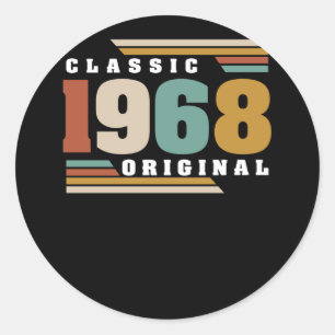 Adesivo Redondo Clássico 1968 Original 54º aniversário 54 anos