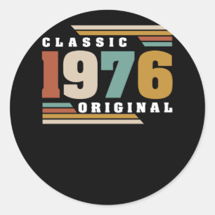 Adesivo Redondo Clássico 1976 Original 46º Aniversário 46 anos