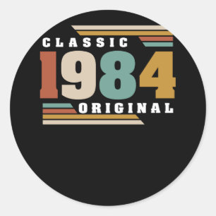 Adesivo Redondo Clássico 1984 Original 38º aniversário 38 anos