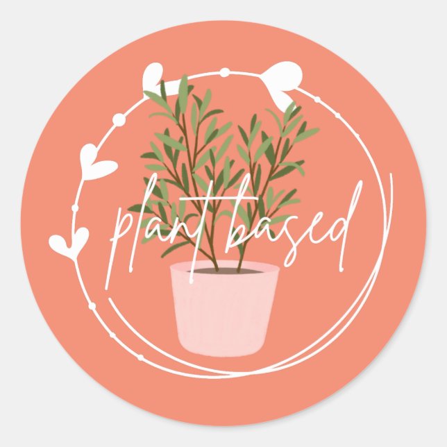 Adesivo Redondo Clássico à Base de Plantas (Frente)