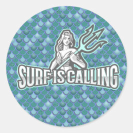 Adesivo redondo clássico azul-cinzento-cinzento