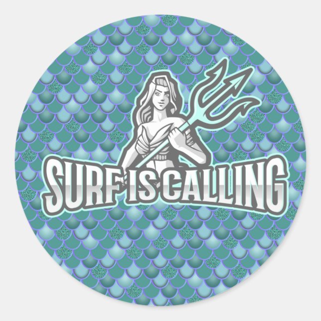 Adesivo redondo clássico azul-cinzento-cinzento (Frente)