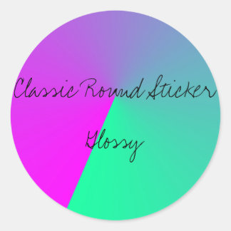 Adesivo redondo clássico, brilhante