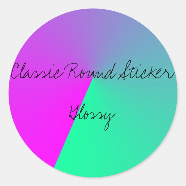 Adesivo redondo clássico, brilhante (Frente)