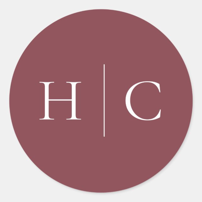 Adesivo Redondo Clássico Burgundy Blush Rosa e Peony (Frente)