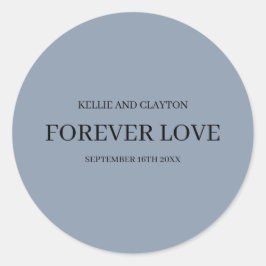 Adesivo Redondo Clássico Casamento Simples Azul