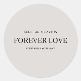 Adesivo Redondo Clássico Casamento Simples Cinza