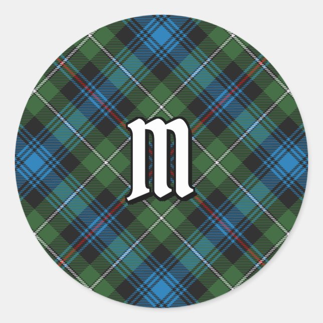 Adesivo Redondo Clássico Clan MacKenzie Tartan (Frente)