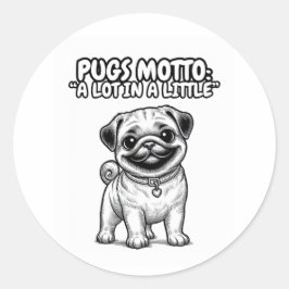 Adesivo redondo clássico com cão trazendo alegria