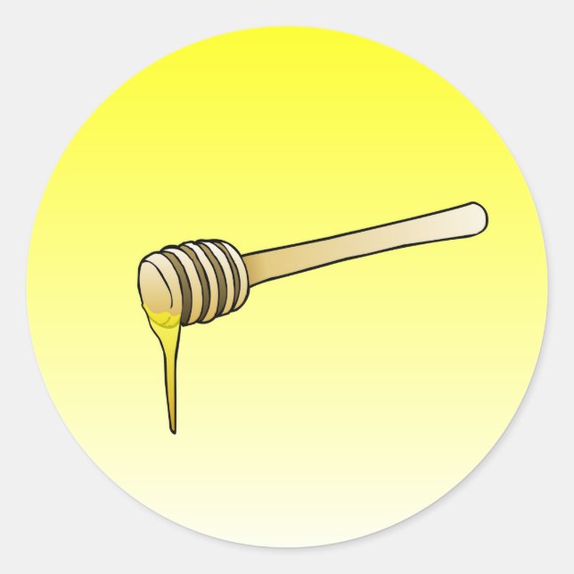 Adesivo redondo clássico com díper de mel (Frente)
