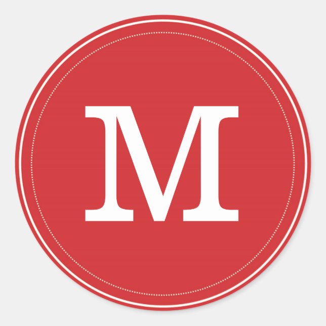 Adesivo redondo clássico com envelope monograma ve (Frente)