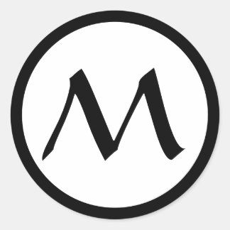 ADESIVO REDONDO CLÁSSICO COM INICIAL PERSONALIZADA