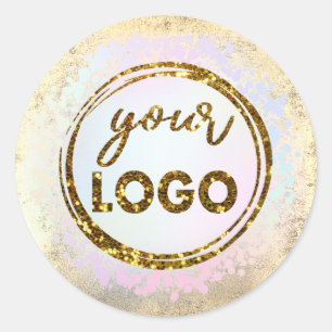 adesivo redondo clássico com logotipo