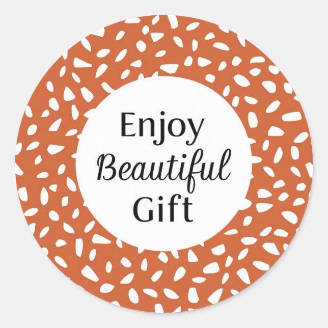 Adesivo Redondo Clássico com palito redondo desfrute de um belo de (Frente)