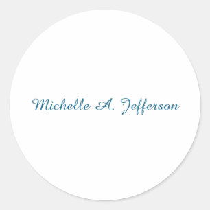 Adesivo Redondo Clássico Creative Trendy White Ocean Blue