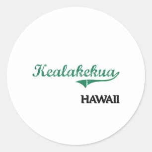 Adesivo Redondo Clássico da cidade de Kealakekua Havaí